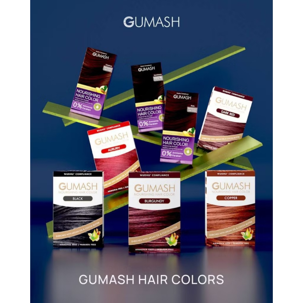 Gumash Hair Colour Pewarna Rambut Halal Sah Wudhu Sah Mandi Wajib Inai ...