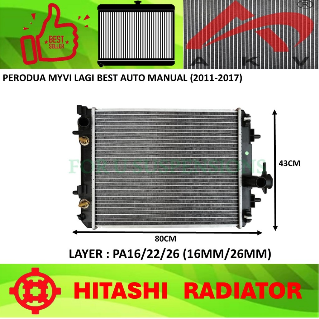 BRAND HITASHI AND AKV RADIATOR FIT PERODUA MYVI ICON MYVI LAGI BEST ...