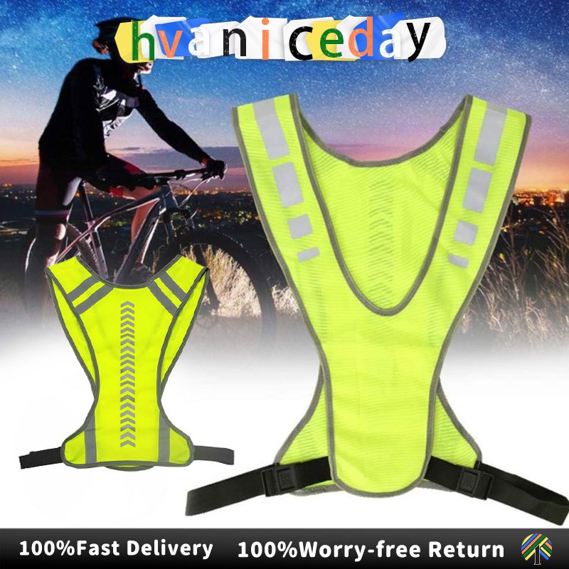 Reflective Vest High Visibility Warning Lights Safety Gear Motorcycle ...