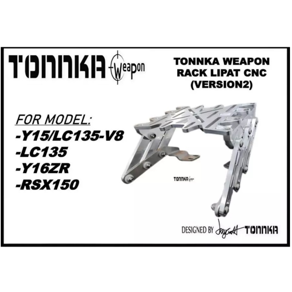 Tonnka CNC Aluminium Top Rack Adjustable Style V2 Y15 Y16 LC V8 Silver ...