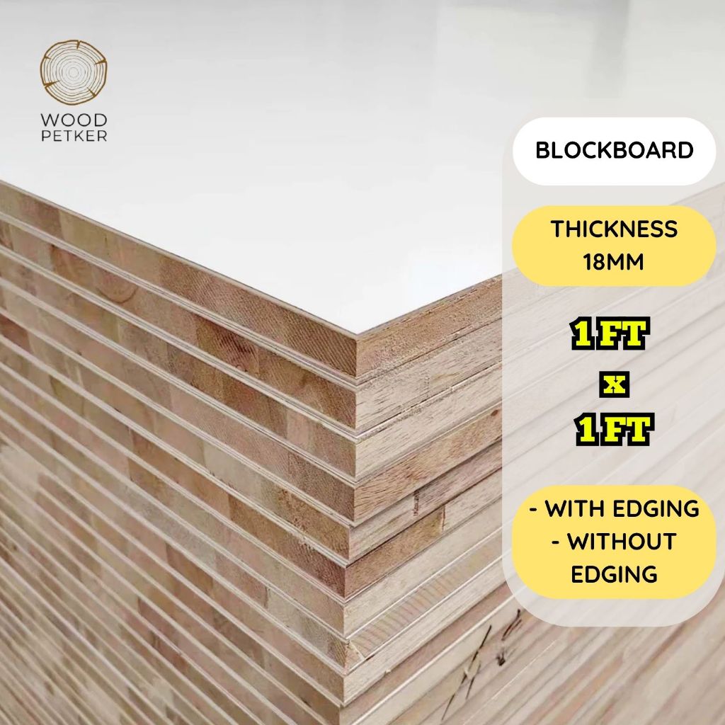 18mm Blockboard 2 side white 1ft x 1ft for cabinet papan cabinet putih ...
