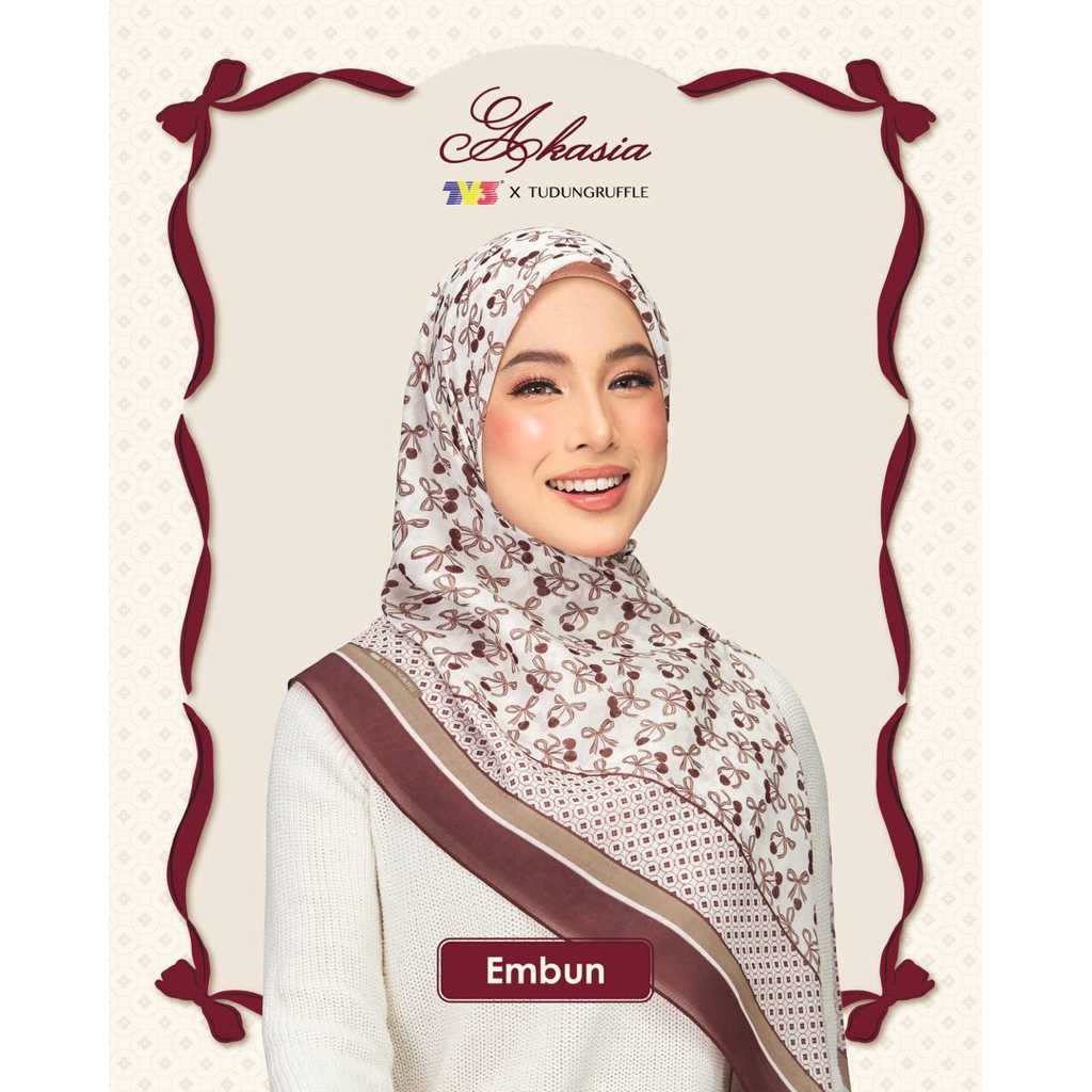Tudung Ruffle Collection Akasia-Embun | Shopee Malaysia