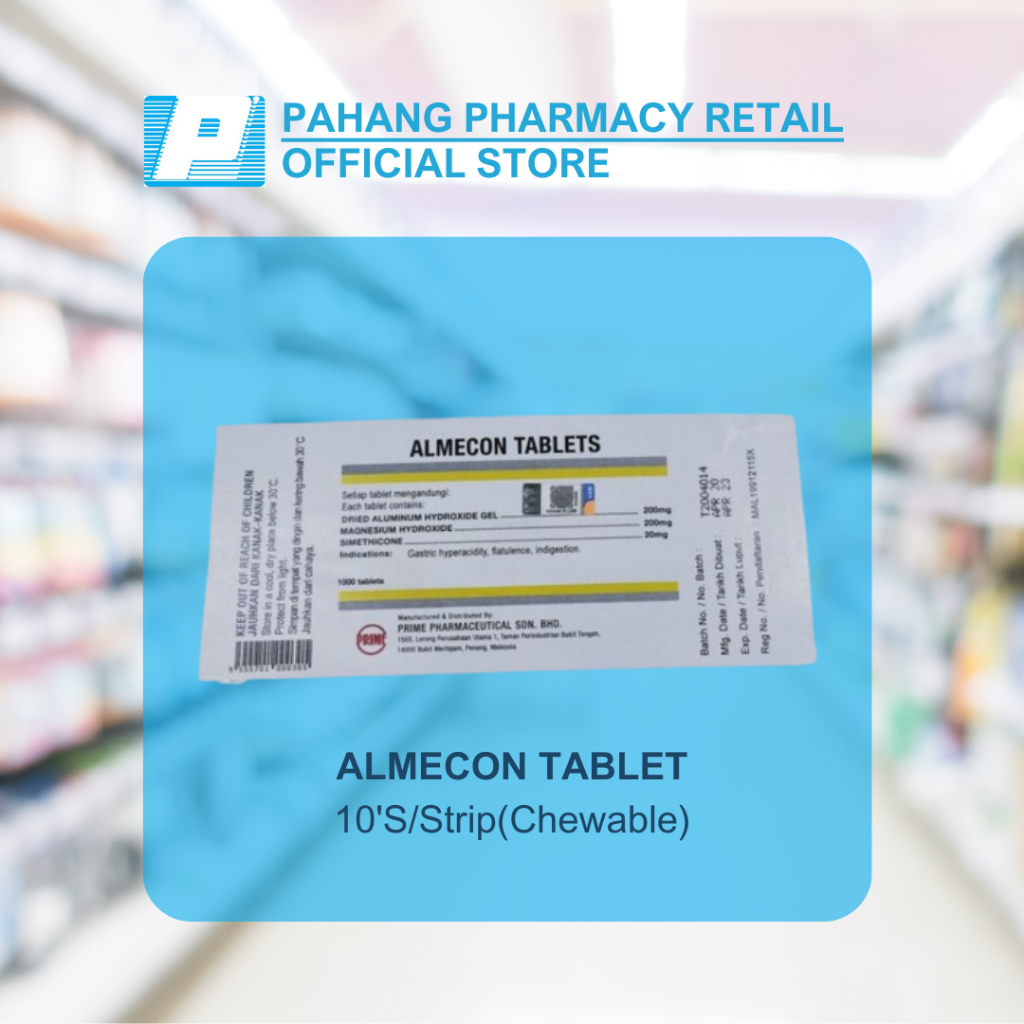 ALMECON TABLET 10'S/Strip(Chewable) - For Gastric Hyperacidity ...