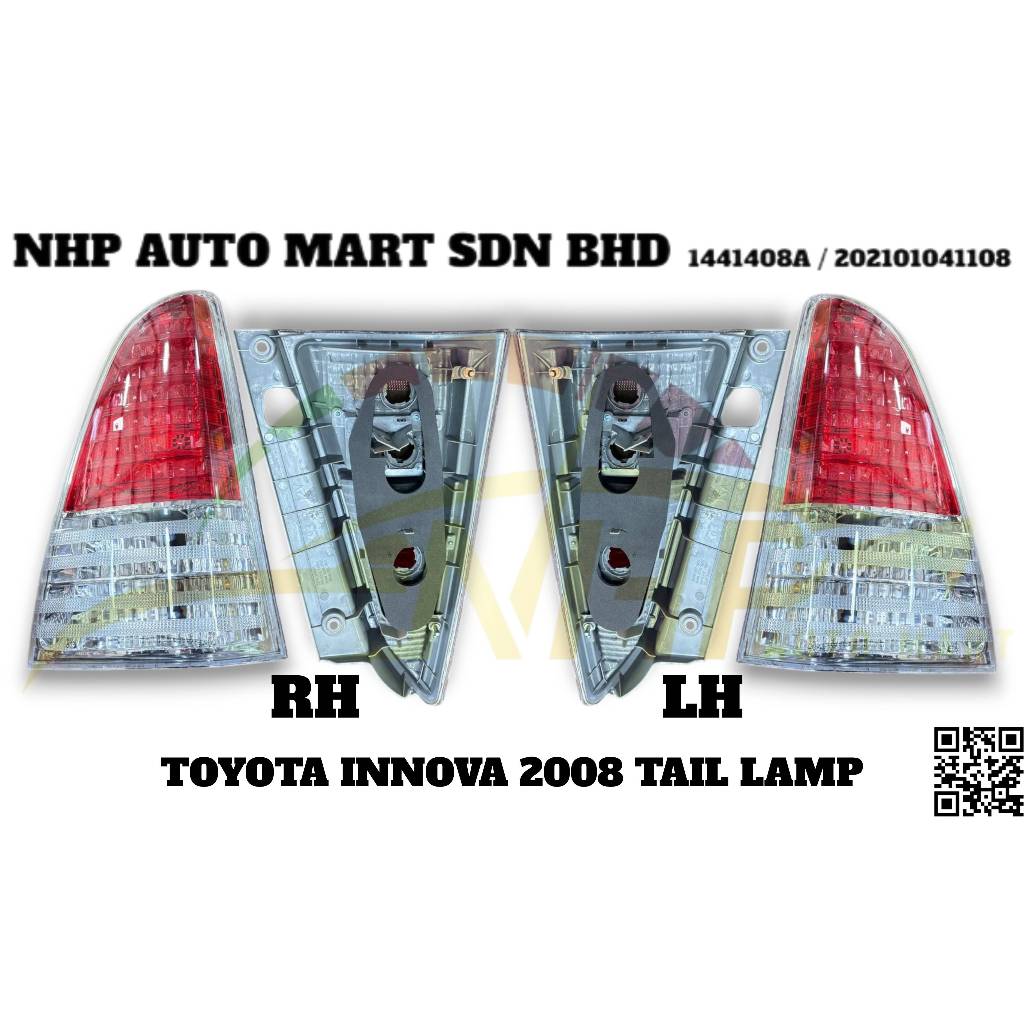 TOYOTA INNOVA 2008-2011 TAIL LAMP REAR LIGHT LAMPU BELAKANG 100% NEW ...