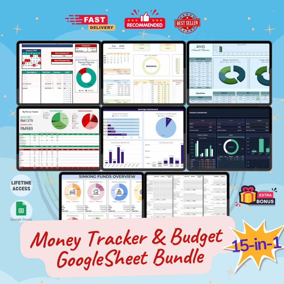 Money Tracker & Budget | GoogleSheet Bundle [Promo Price until 2026 ...