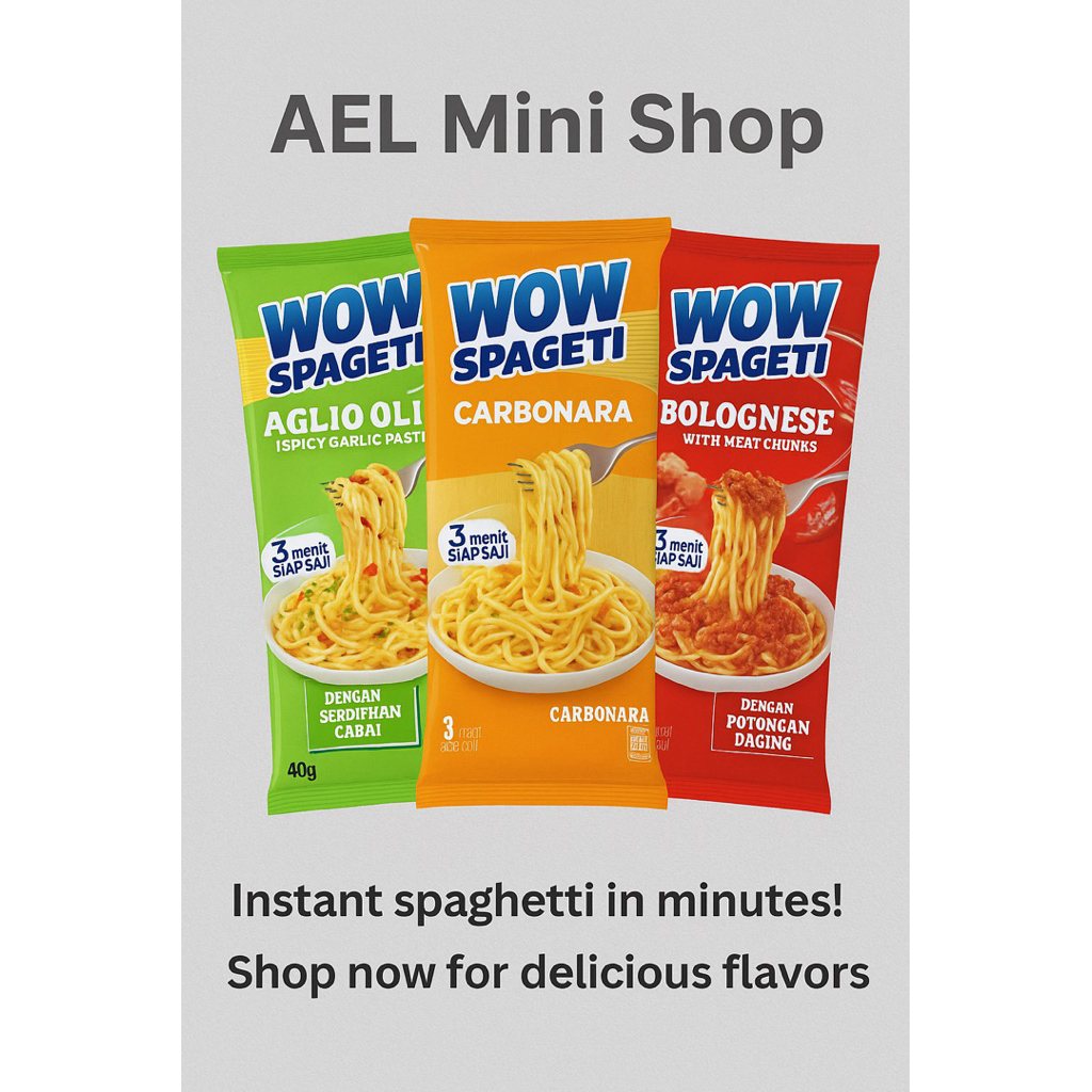 Wow Instant Spaghetti | 3分钟速食 | AEL Mini Shop | Shopee Malaysia