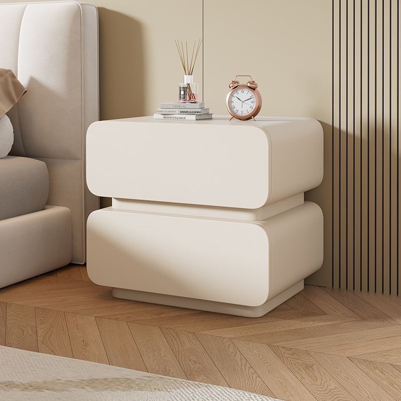 Bedside Table Leather Simple Modern Solid Wood Small Bedroom Bedside ...