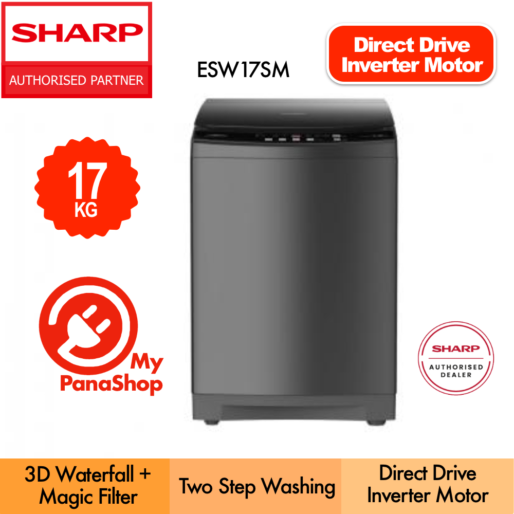 Sharp Fully Auto Inverter Washing Machine Top Load Washer ( 10-17 KG ...