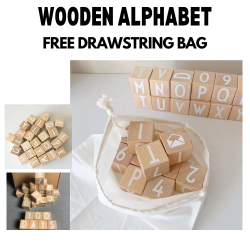 Wooden Alphabet Blocks ABC Stacking Montessori Educational Toys ...