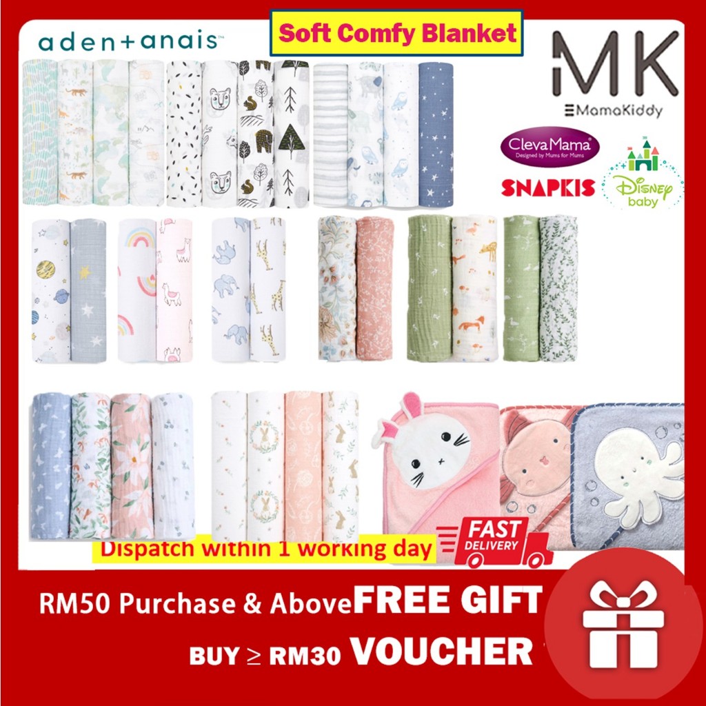 Disney/ Snapkis/ Aden Anais/ Clevamama Newborn Toddles Swaddle Hooded  Muslim Blanket Baby Mickey Pooh Soft Comfy Cotton