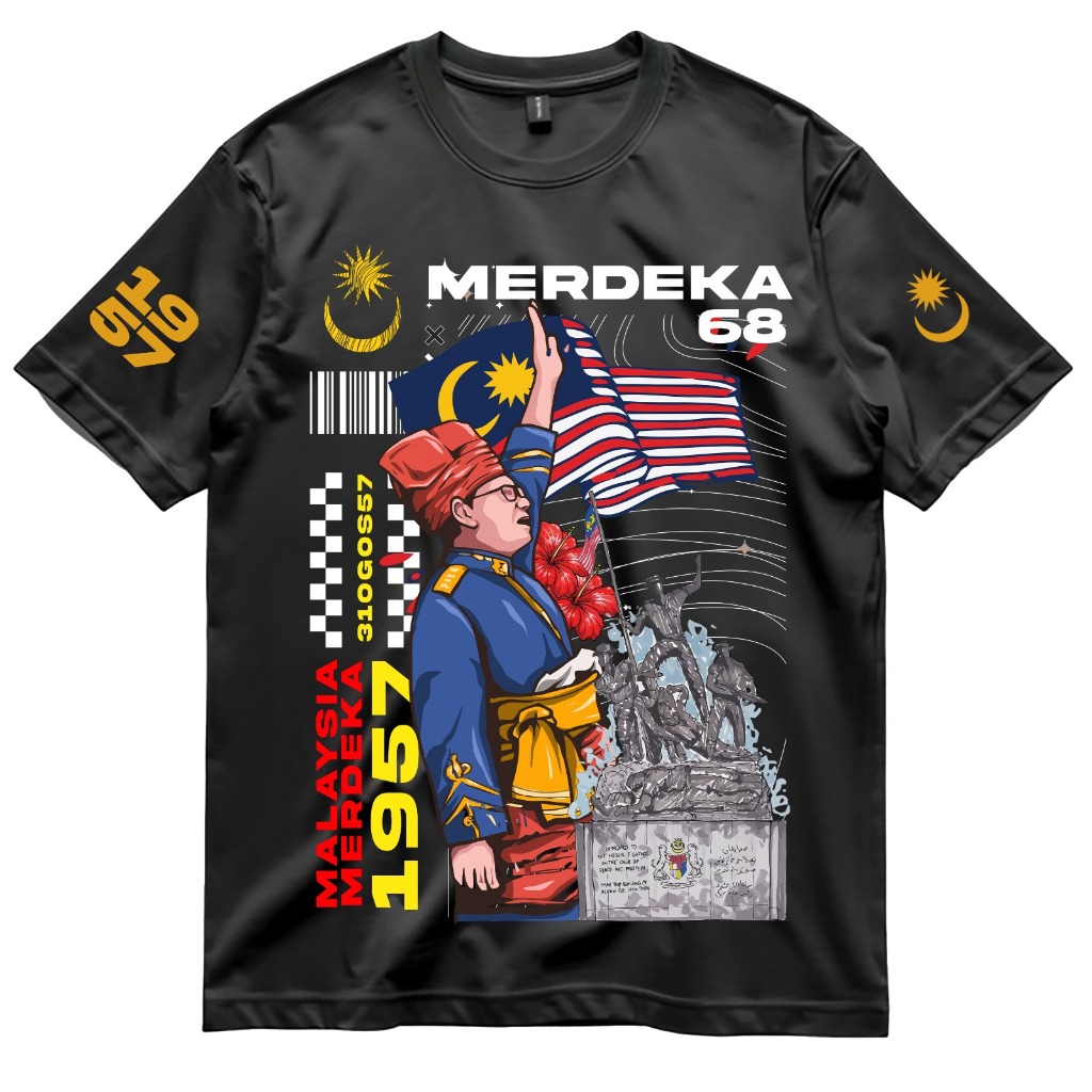 Tshirt Merdeka 2025 🇲🇾 | V4 Design Baru Eksklusif | Baju Hitam Cotton ...