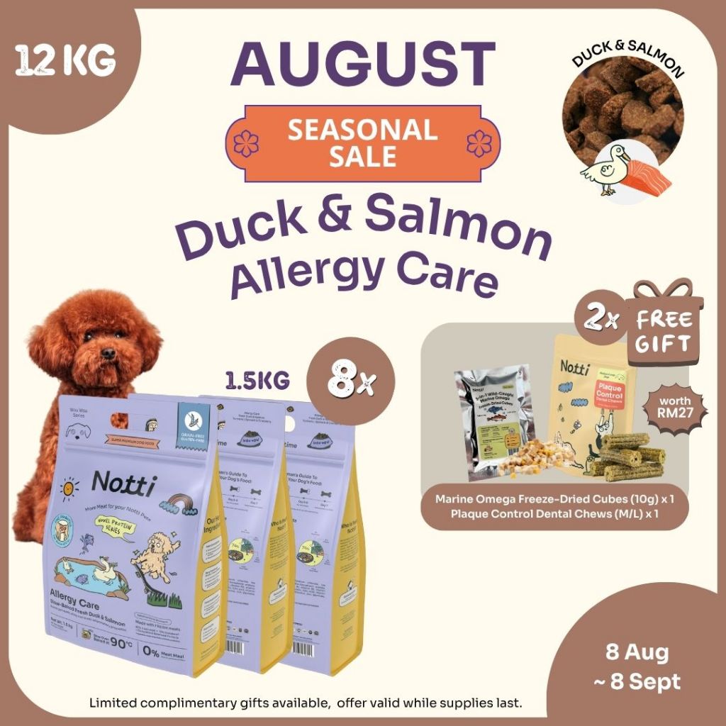 [SEASONAL] 12kg Allergy Care Fresh Duck & Salmon Dog Food Makanan ...
