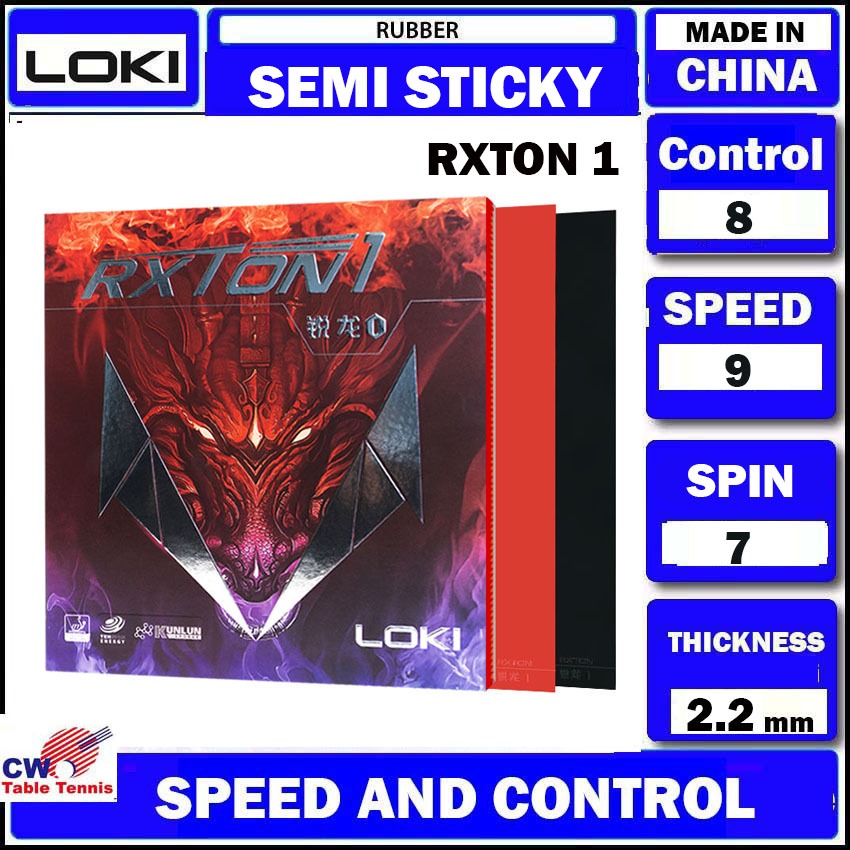 LOKI RXTON 1 SEMI STICY Inverted Table Tennis Rubber Ping Pong Sheet ...