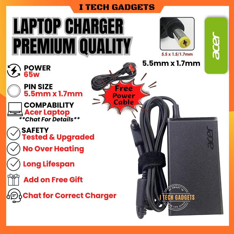 Pc All In One FSKE 65W 19V 3.42A Alimentatore Portatile Caricabatterie Per Acer Docking Station - Foto 8