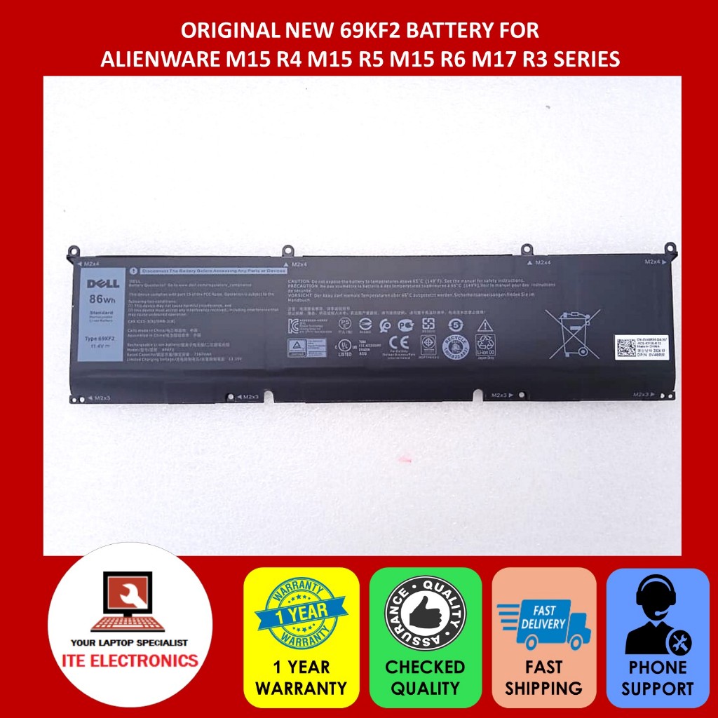 ORIGINAL NEW ALIENWARE M15 R4 M15 R5 M15 R6 M17 R3 SERIES BATTERY ...