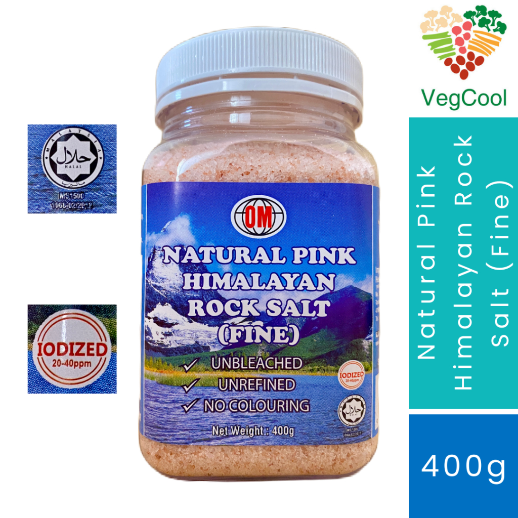 OM Natural Pink Himalaya Rock Salt (Fine) Bottle 400gm Health Paradise ...