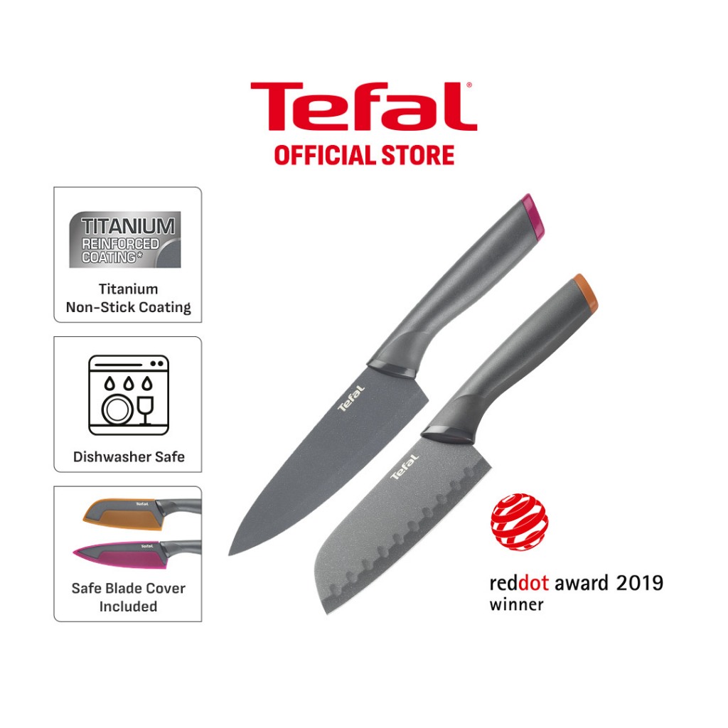 Tefal Fresh Kitchen 2pc set: Santoku + Chef (K122S224) | Shopee Malaysia