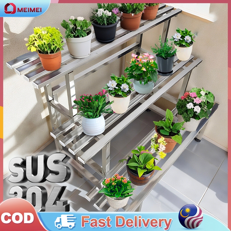304 Stainless Steel Flower Rack Flower Stand Garden Plant Stand Rack ...
