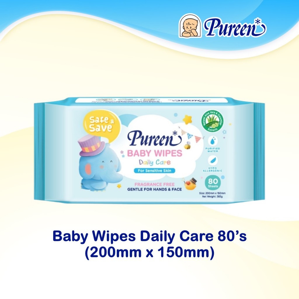 Pureen Baby Wipes Daily Care - Fragrance Free (80's) | Shopee Malaysia