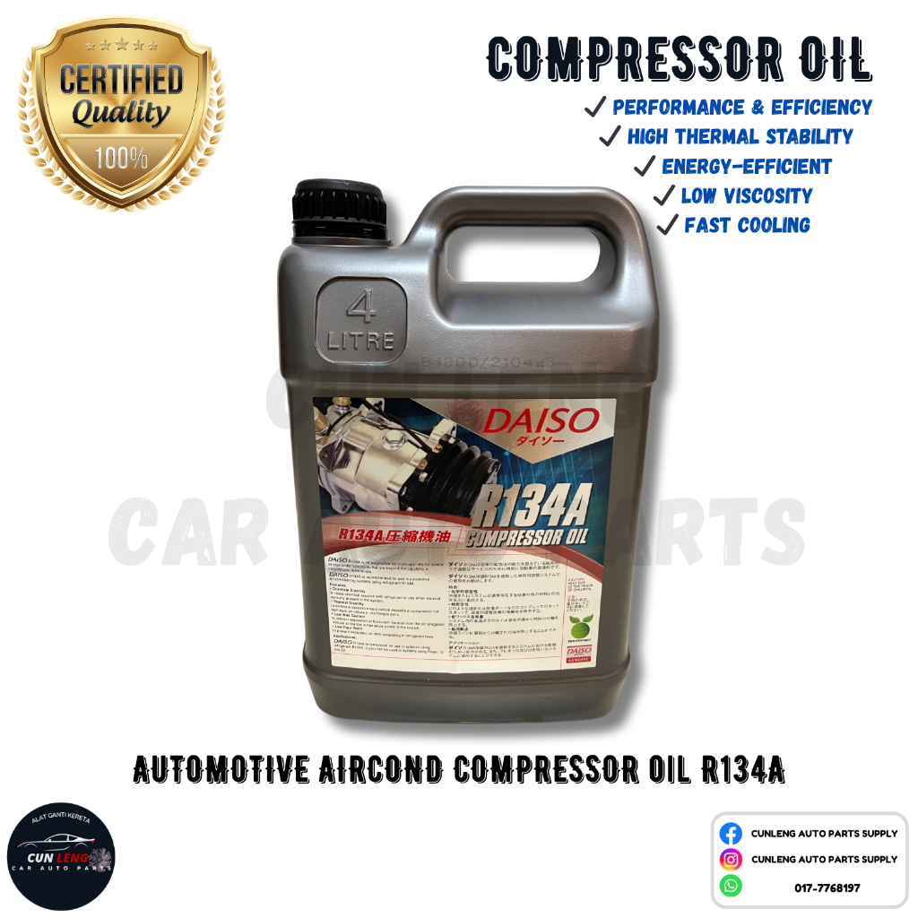 🔥 High Quality 🔥 R134A Compressor Oil 4 Litre (Daiso) | Shopee Malaysia