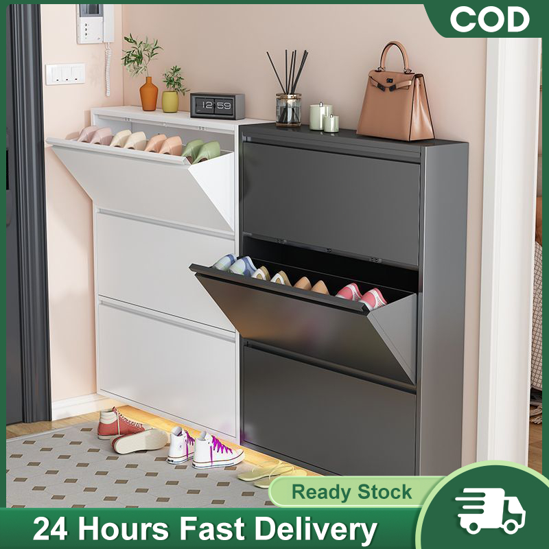 Wall Mounted Metal Shoe Rack Cabinet | Multi - Layer Hanging Shoes Rak ...