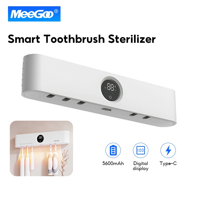 MeeGoo Toothbrush Sterilizer Smart Induction UV Timed Disinfection Wall ...