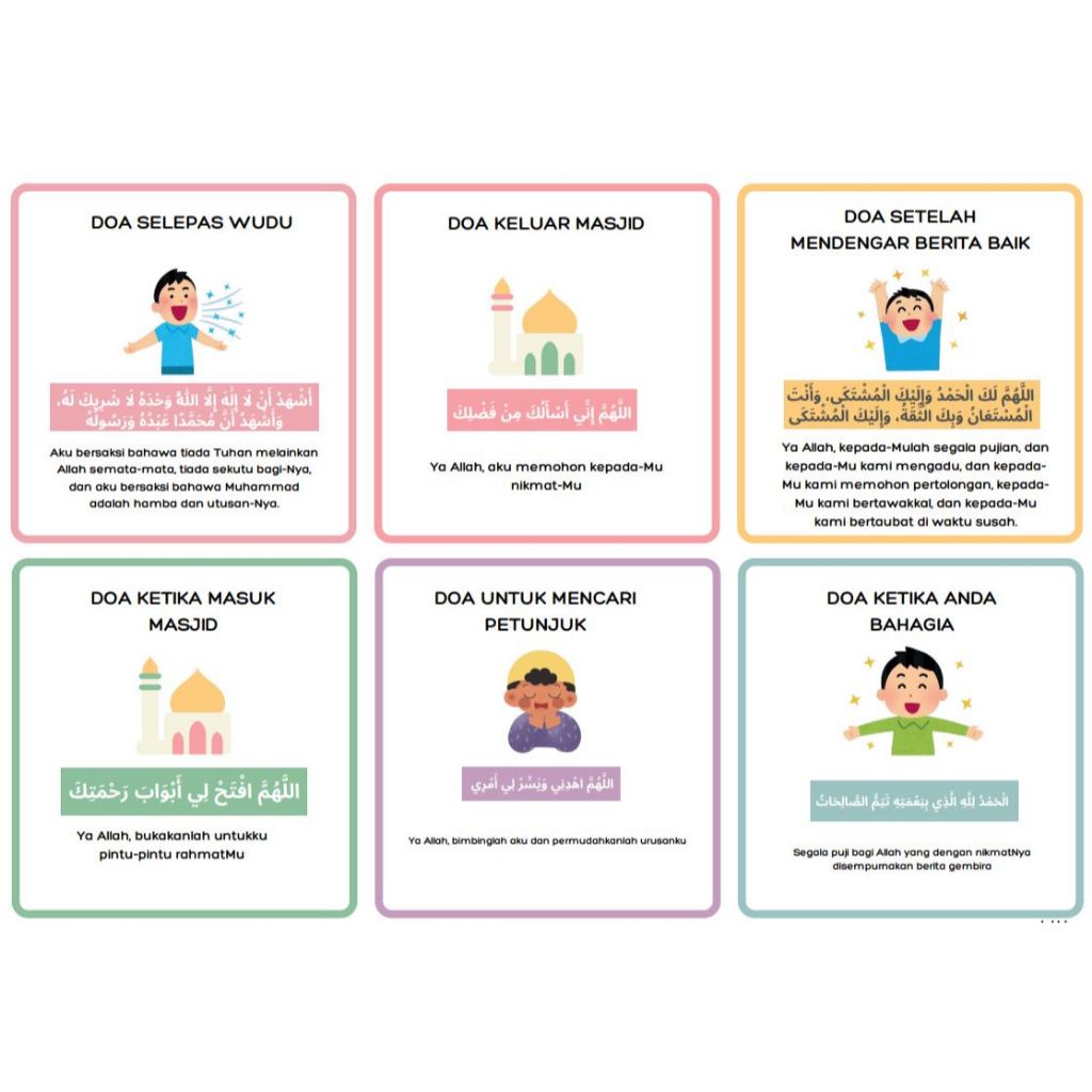 PDF I Flashcard Doa Harian Islamik | Kad Doa Harian Kanak-Kanak ...