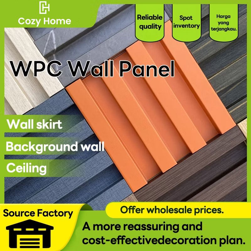 Wpc PVC Wall Panel Composite Wood decorative Grille Plate fluted board ...