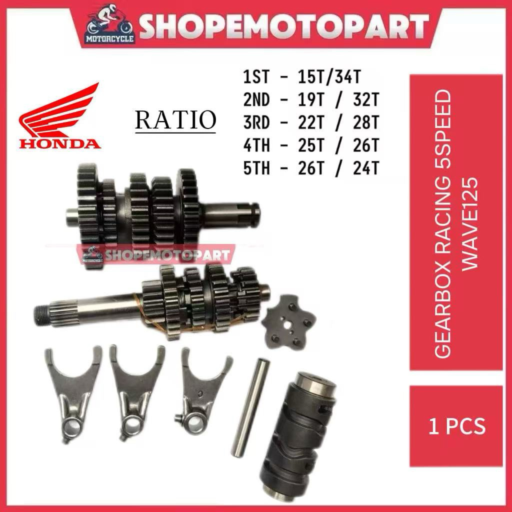 HONDA RACING GEARBOX GEAR BOX WAVE 125 SET 5 SPEED 5S WAVE125 W125 ...