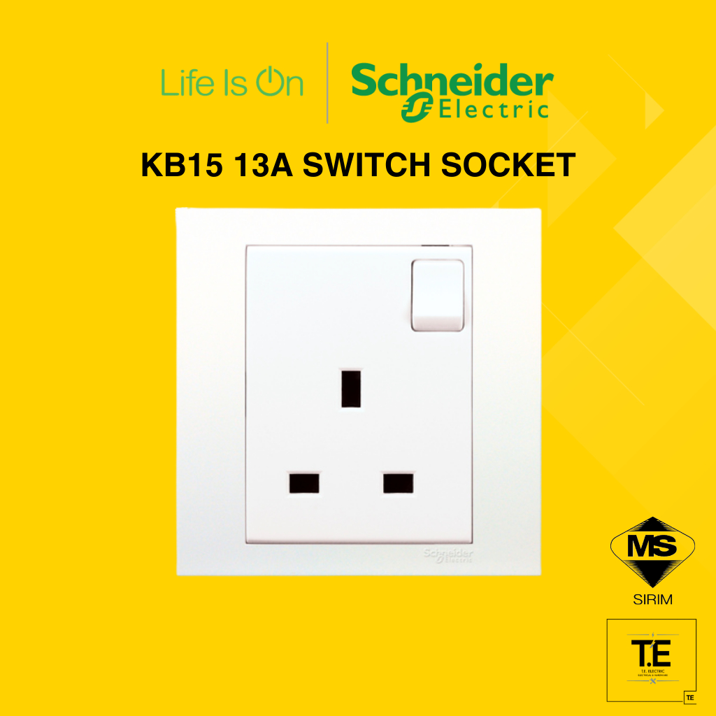 SCHNEIDER VIVACE SERIES KB15 13A SWITCH SOCKET OUTLET | Shopee Malaysia