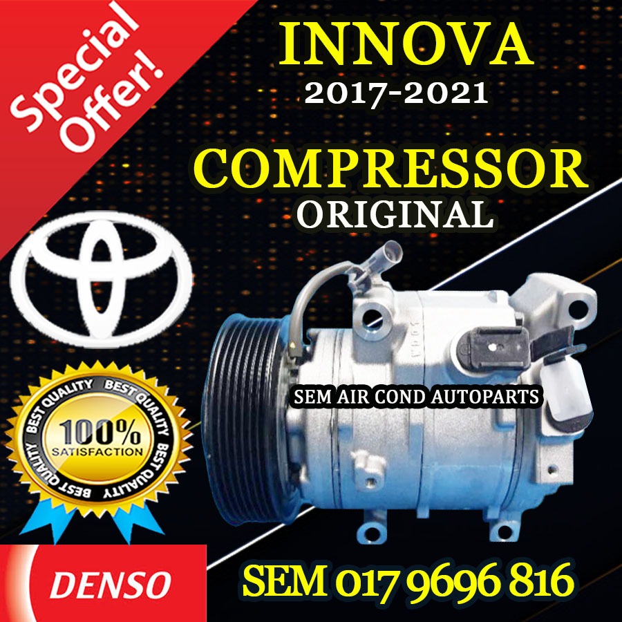 TOYOTA INNOVA 2017-2021 ORIGINAL DENSO 7PK COMPRESSOR/ KOMPRESOR (CAR ...