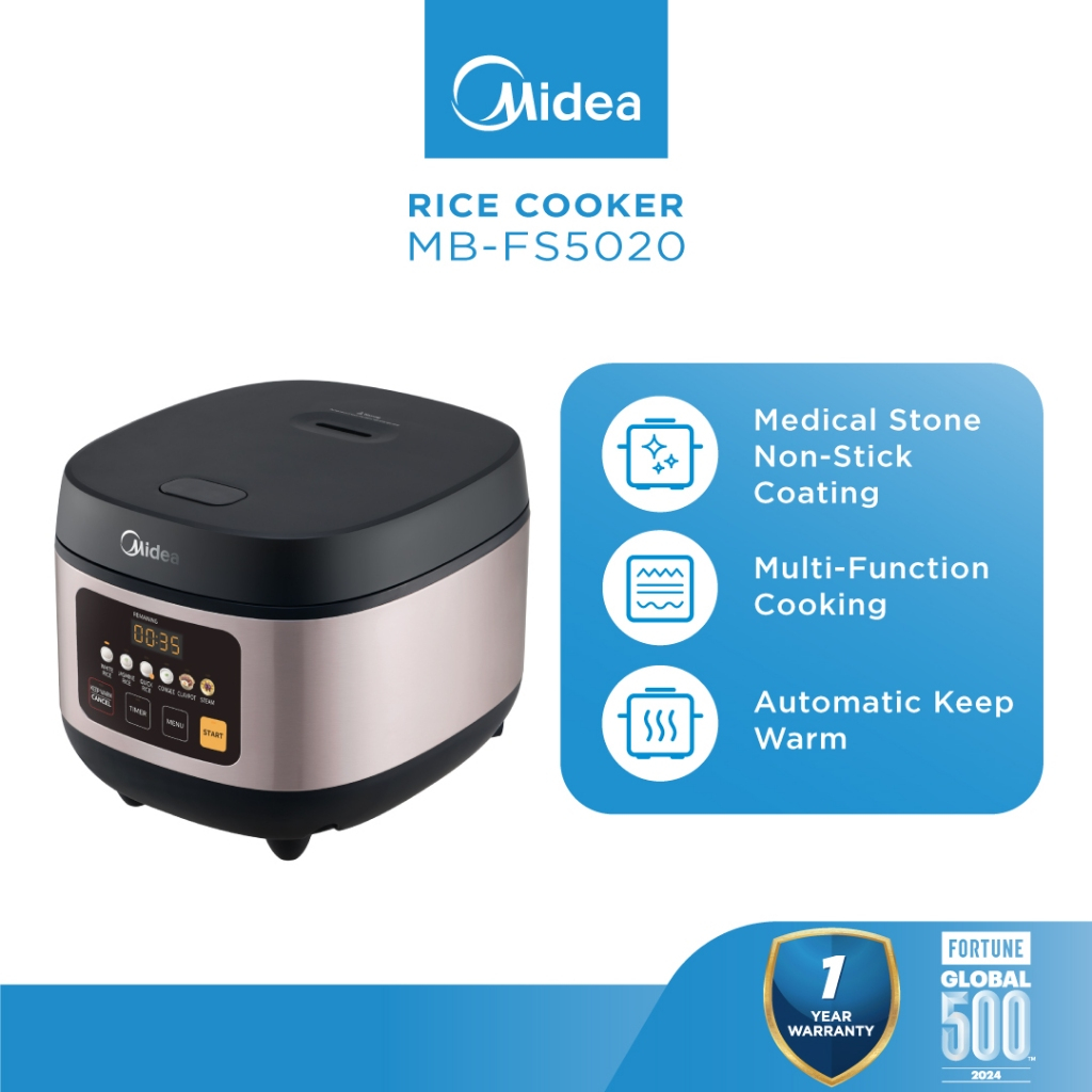 Midea MB-FS5020 1.8L Digital Rice Cooker With 6 Preprogrammed Menus ...