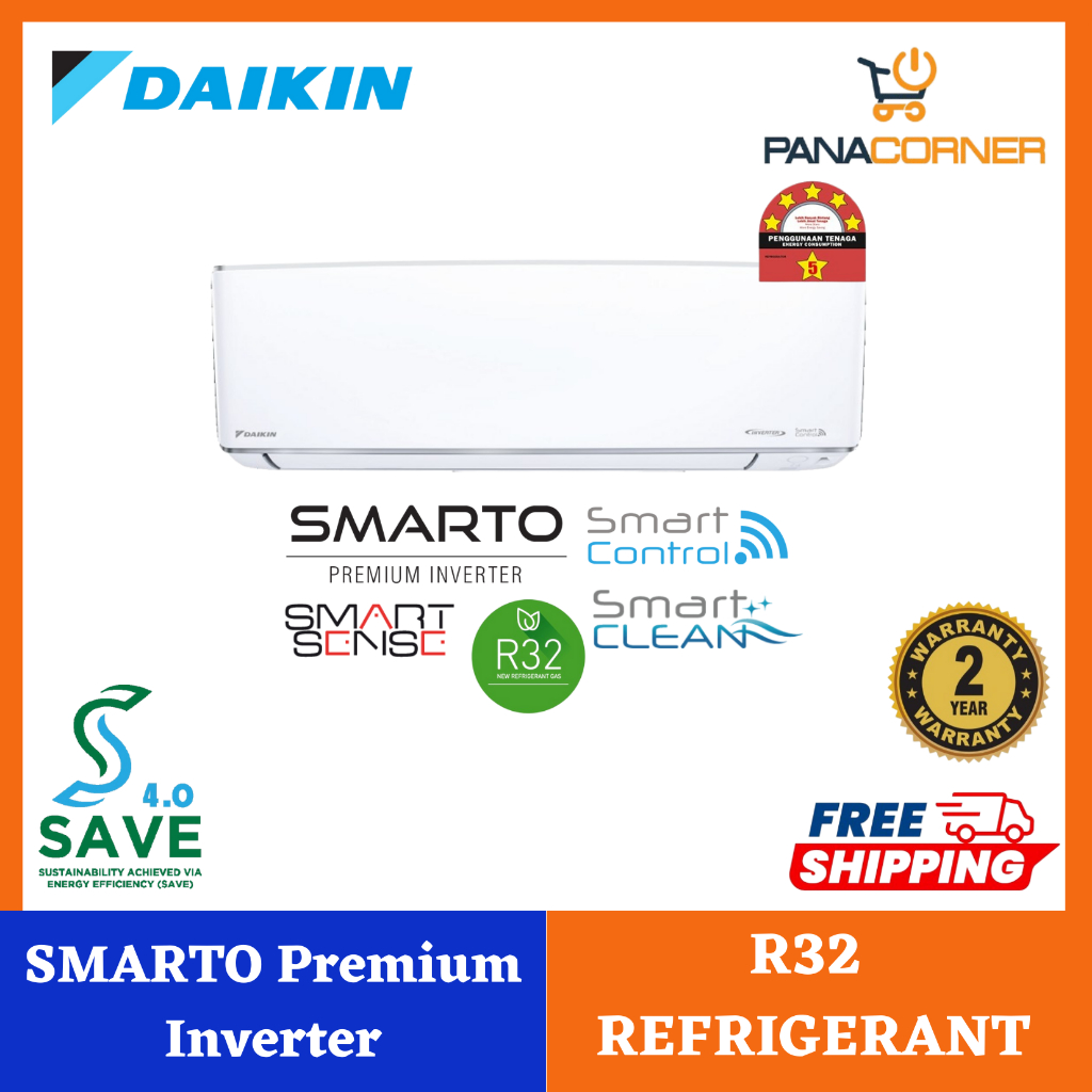 (FREE SHIPPING) DAIKIN (NEW) R32 1.0HP / 1.5HP / 2.0HP / FTKH28BV1MF ...