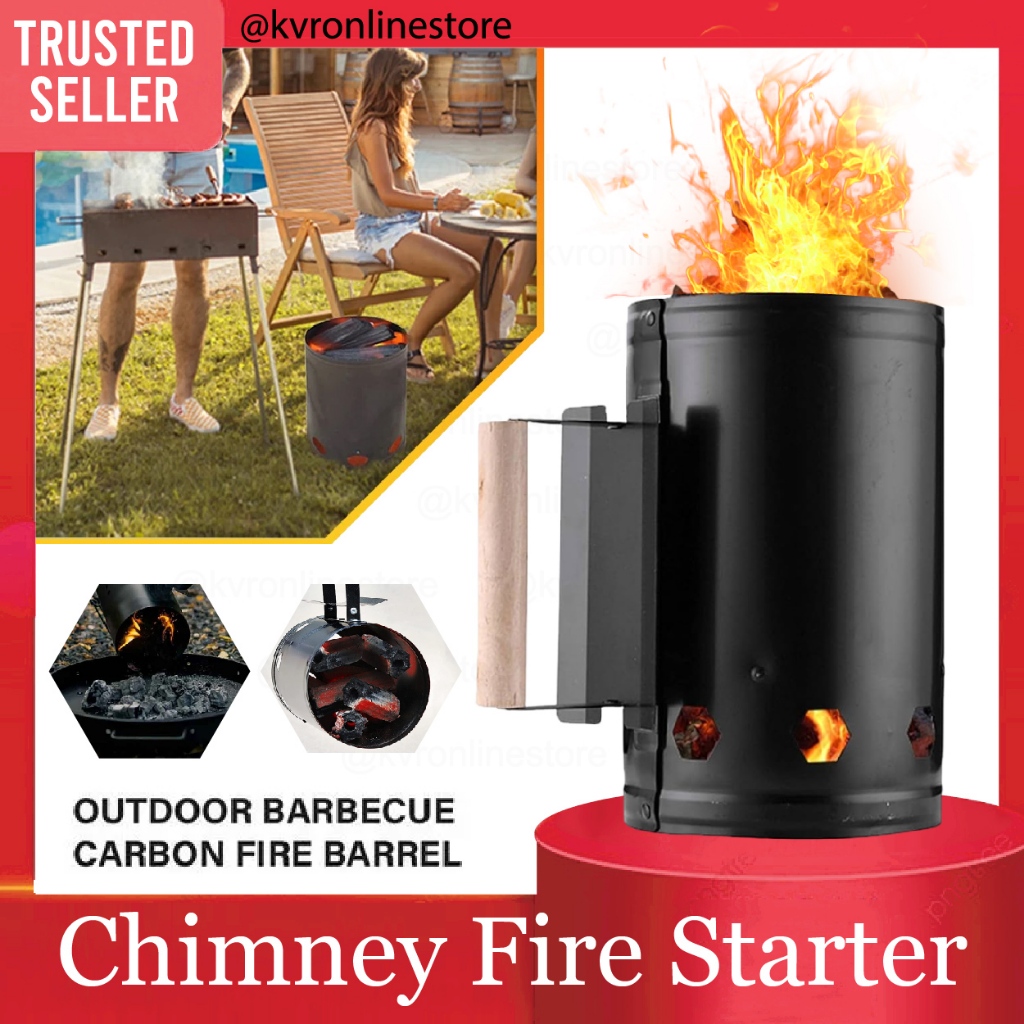 Barbecue Charcoal Chimney Starter BBQ Fire Starters Bucket Briquette