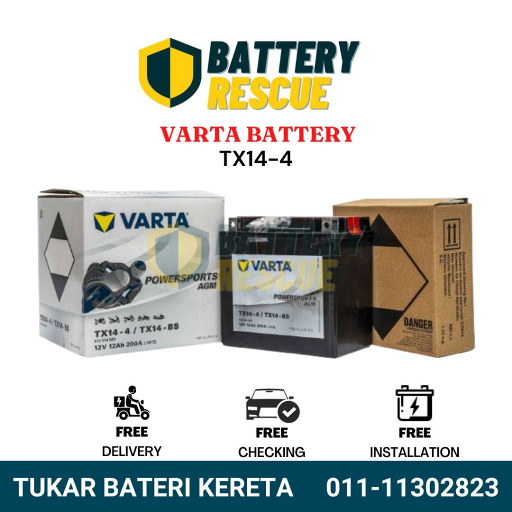 YTX14-BS | YTX14 | TX14 | Varta | Yuasa | MF Motorcycles Battery ...