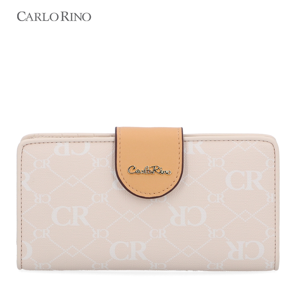 Carlo Rino CR Monogram in Cream Fold Wallet - Beige | Shopee Malaysia