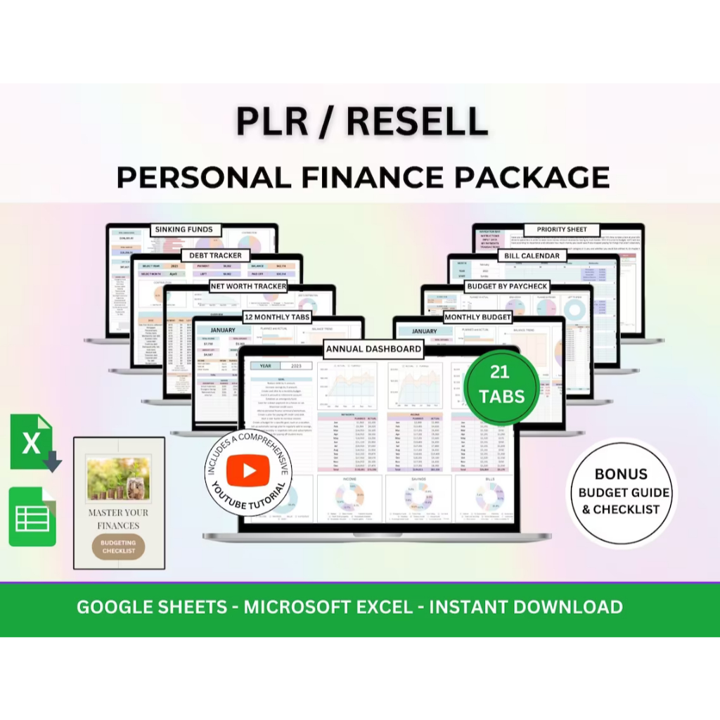 PLR Spreadsheet Google Sheets Budget Master Resell Rights Budget