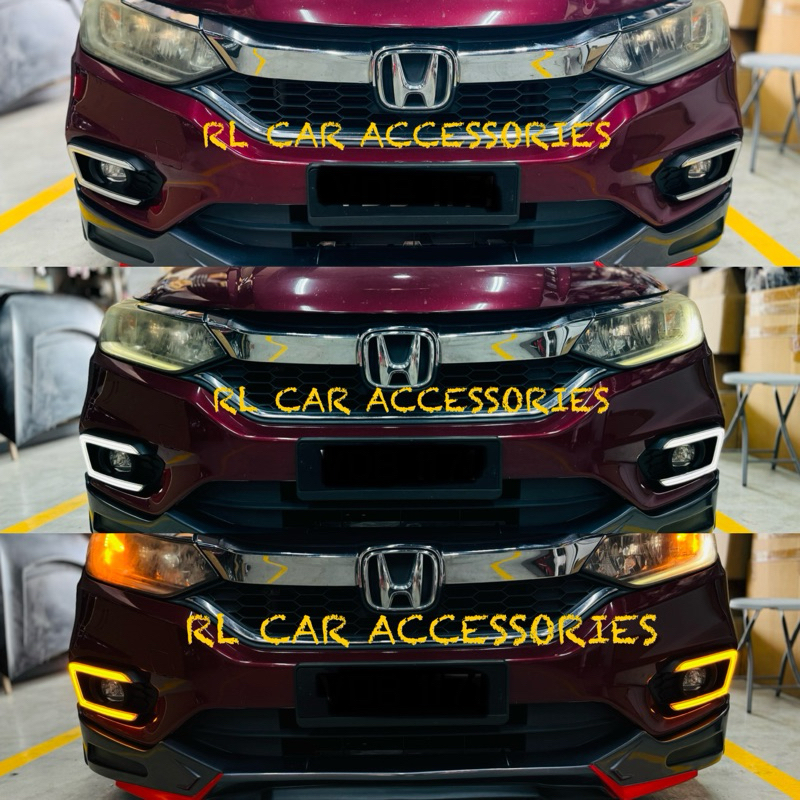 Fog Light Assembly Kit For 2012-2015 Toyota Prius 4-Door - DRL & Turn Signal, Clear Lens, Left & Right Pair