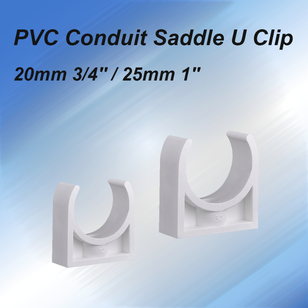 (100pc) PVC Conduit Saddle U Clip20mm 3/4'' / 25mm 1'' | Shopee Malaysia