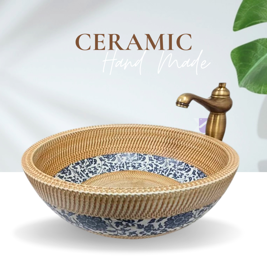 HAND MADE CERAMIC BASIN DESIGNER ART BASIN ABOVE COUNTER TOP ART SINK ...