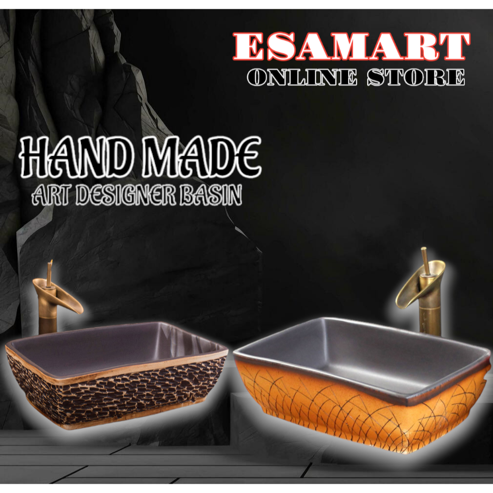 HAND MADE CERAMIC BASIN DESIGNER ART BASIN ABOVE COUNTER TOP ART SINK ...