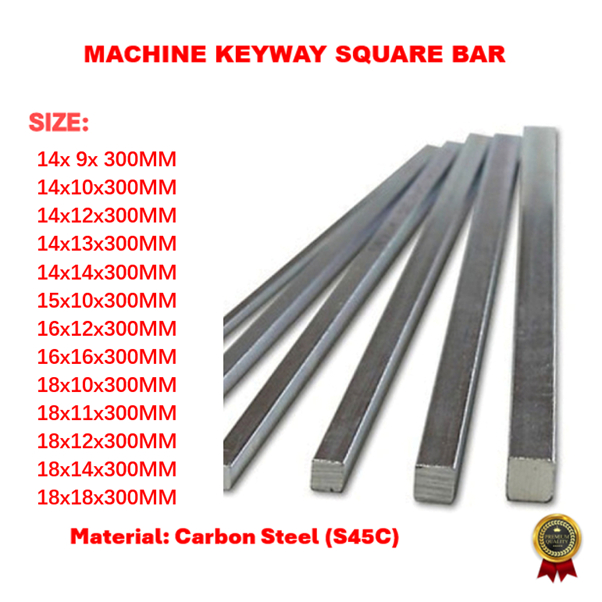 14MM 15MM 16MM 18MM Machine keyway (S45C) Square bar, For keyway ...