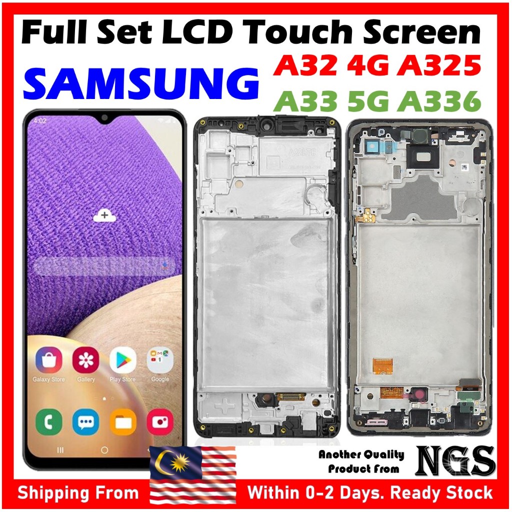 Frame Amoled Full Set Lcd Touch Screen For Samsung Galaxy A32 4g A325 A33 5g A336 With 1065