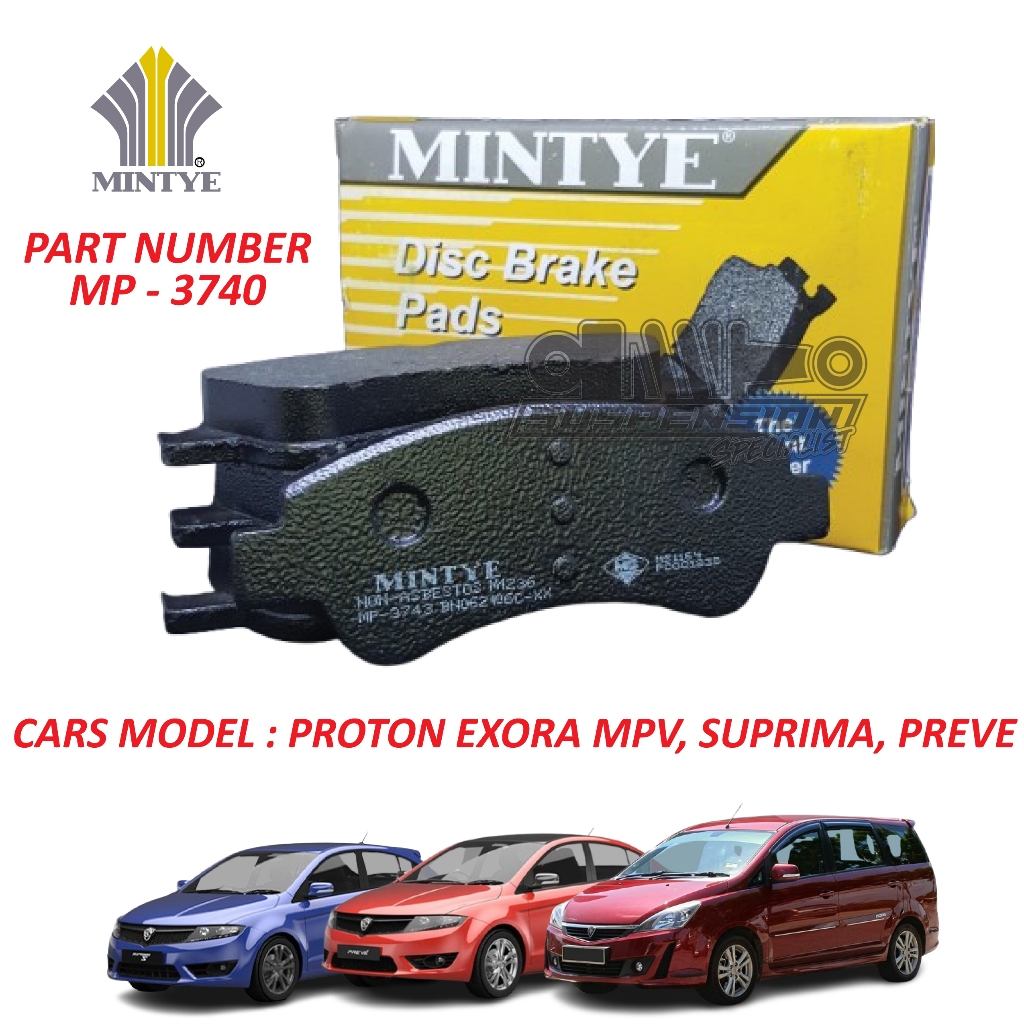 PROTON EXORA MPV, PREVE 1.6, SUPRIMA FRONT DISC BRAKE PADS ORIGINAL ...