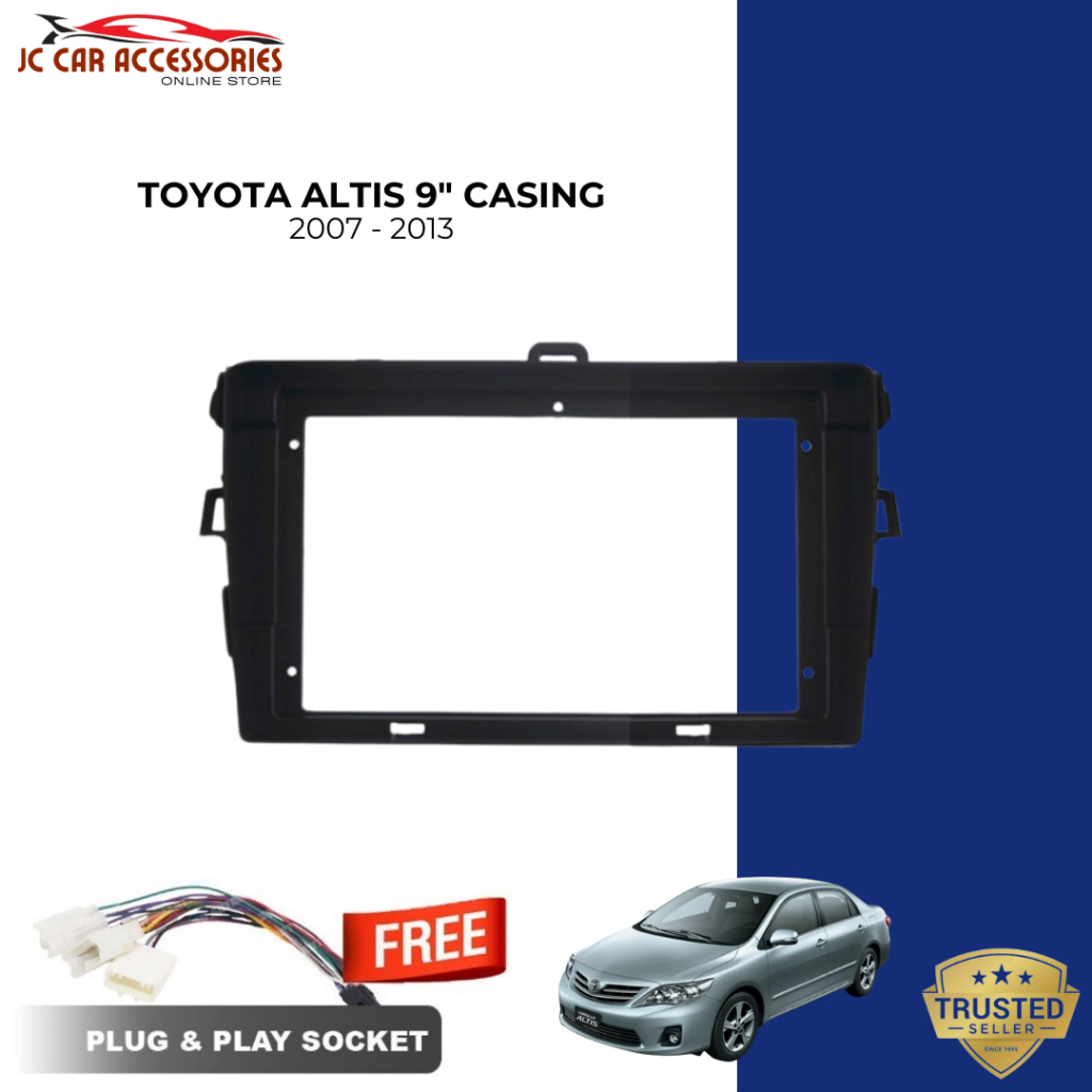 Toyota Altis 2007 - 2013 9 Inch Android Player Casing With Socket Plug ...