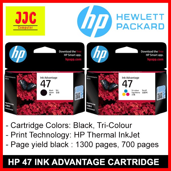 HP 47 BLACK & TRI-COLOUR ORIGINAL INK CARTRIDGE | Shopee Malaysia