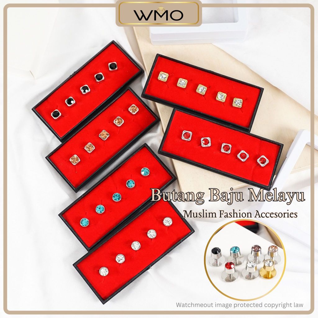 Butang Baju Melayu Set 5Pcs Diamond Button Kurta Button Baju Jubah ...