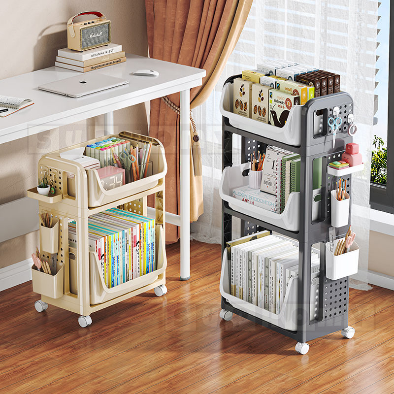 Storage Rack Bookshelf Small Trolley Movable Multi-Layer Snack Storage ...