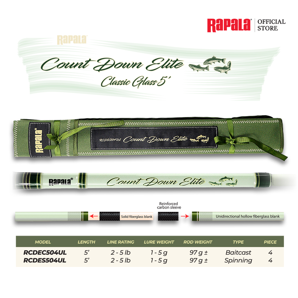Rapala Count Down Elite 5’ 4-piece rod | Shopee Malaysia