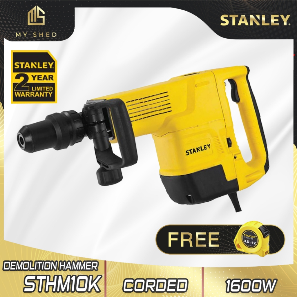 STANLEY STHM10K-B1 SDS Max Corded Demolition Hammer 1600W 10KG Hacking ...
